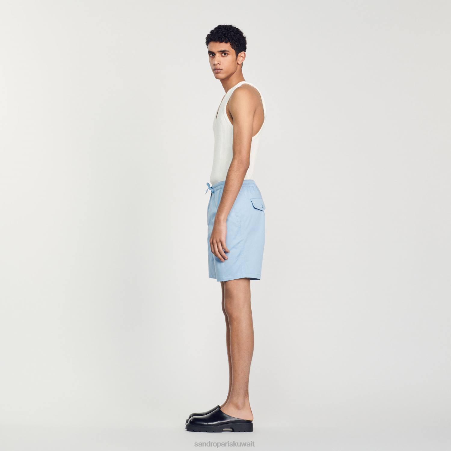 ثياب Sandro Paris السراويل القطنية السماء الزرقاء رجال ZJ00741