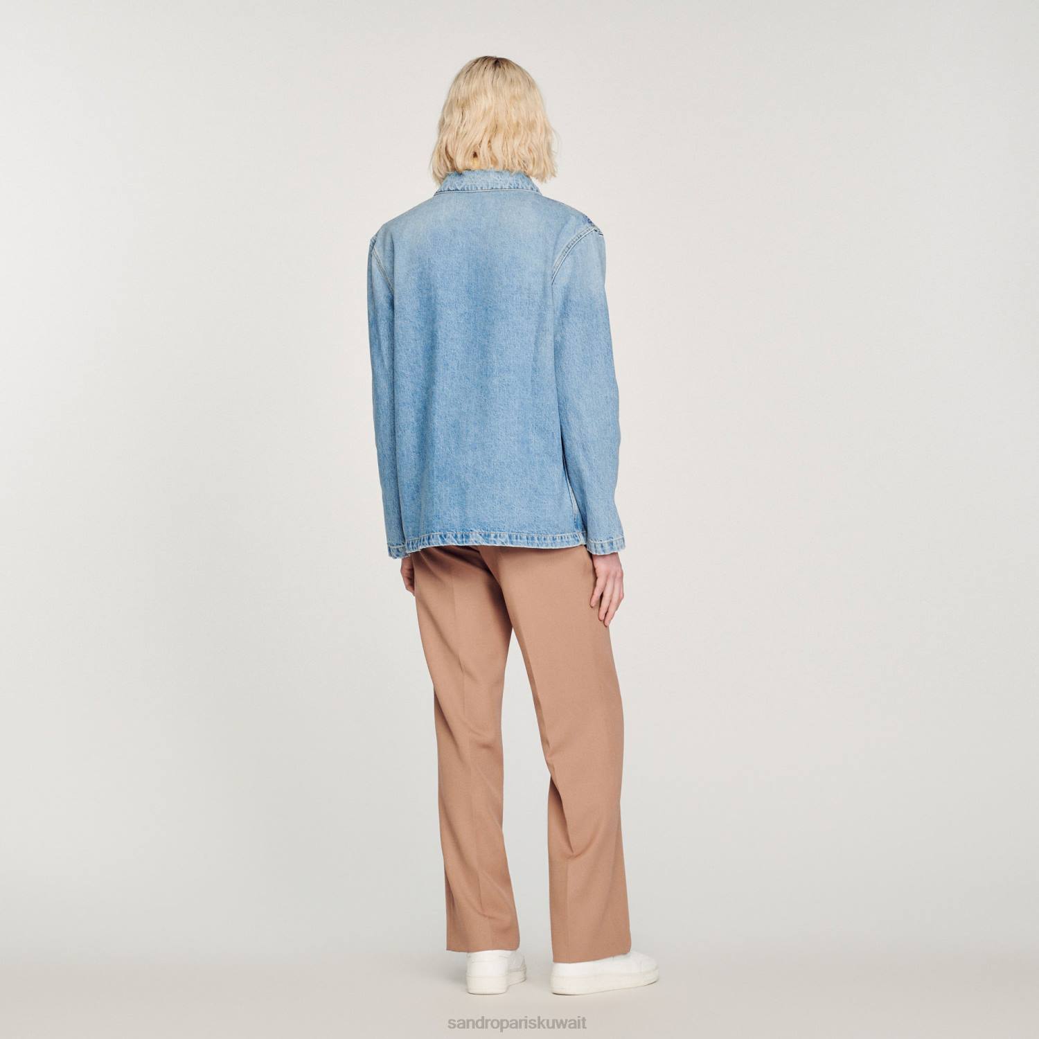 ثياب Sandro Paris سترة عامل الدنيم خمر أزرق فاتح رجال ZJ00743