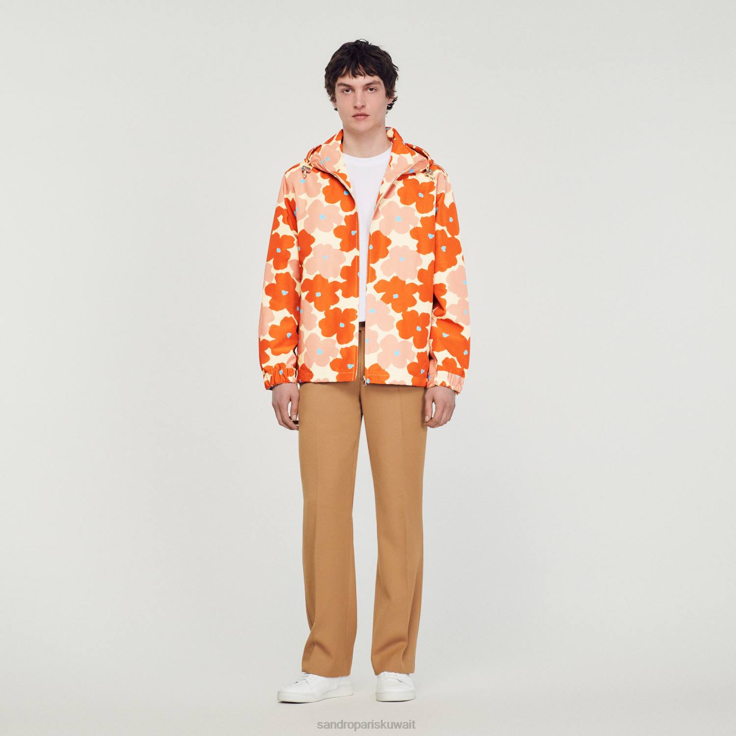 ثياب Sandro Paris سترة طباعة الأزهار البرتقالي رجال ZJ00747