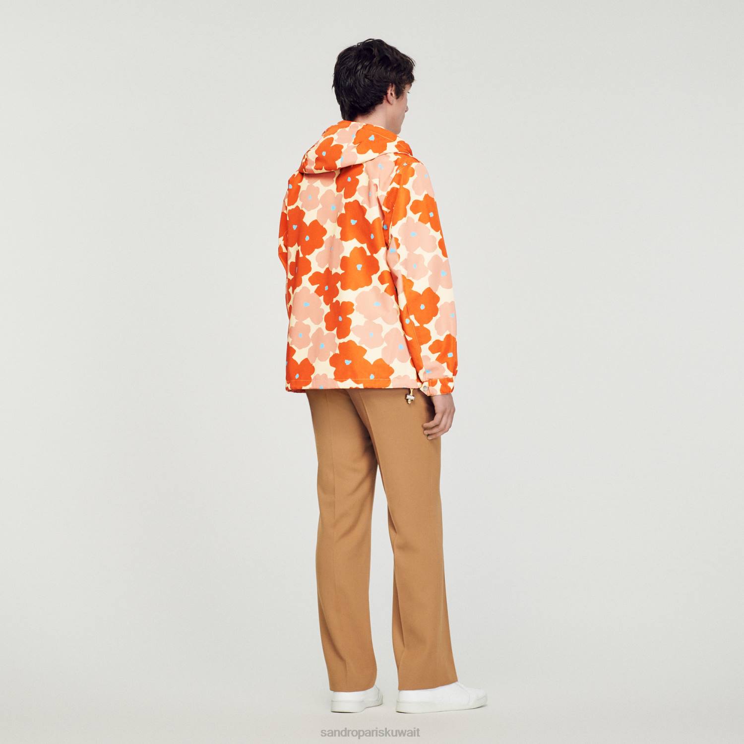 ثياب Sandro Paris سترة طباعة الأزهار البرتقالي رجال ZJ00747