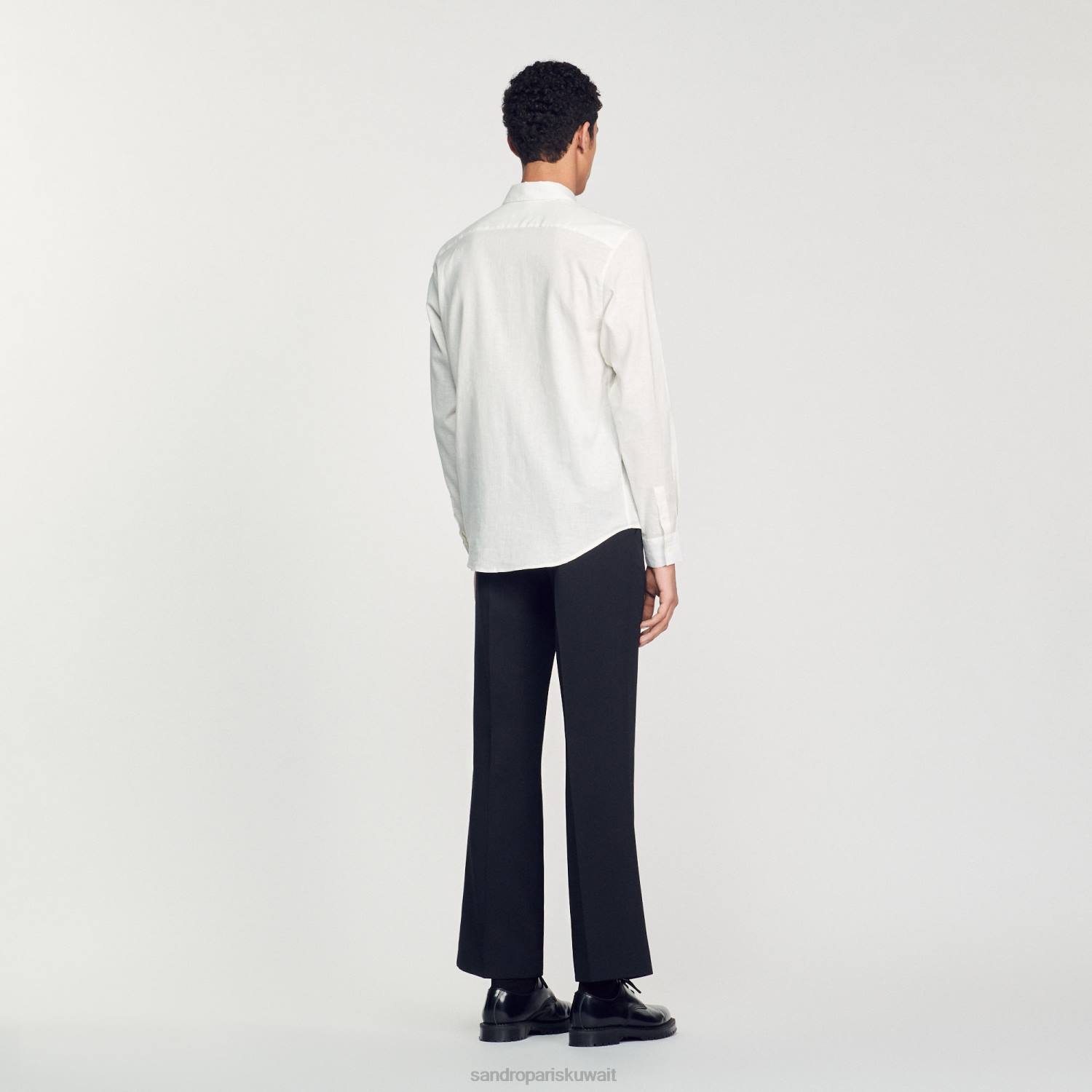 ثياب Sandro Paris قميص كلاسيكي أبيض رجال ZJ00756