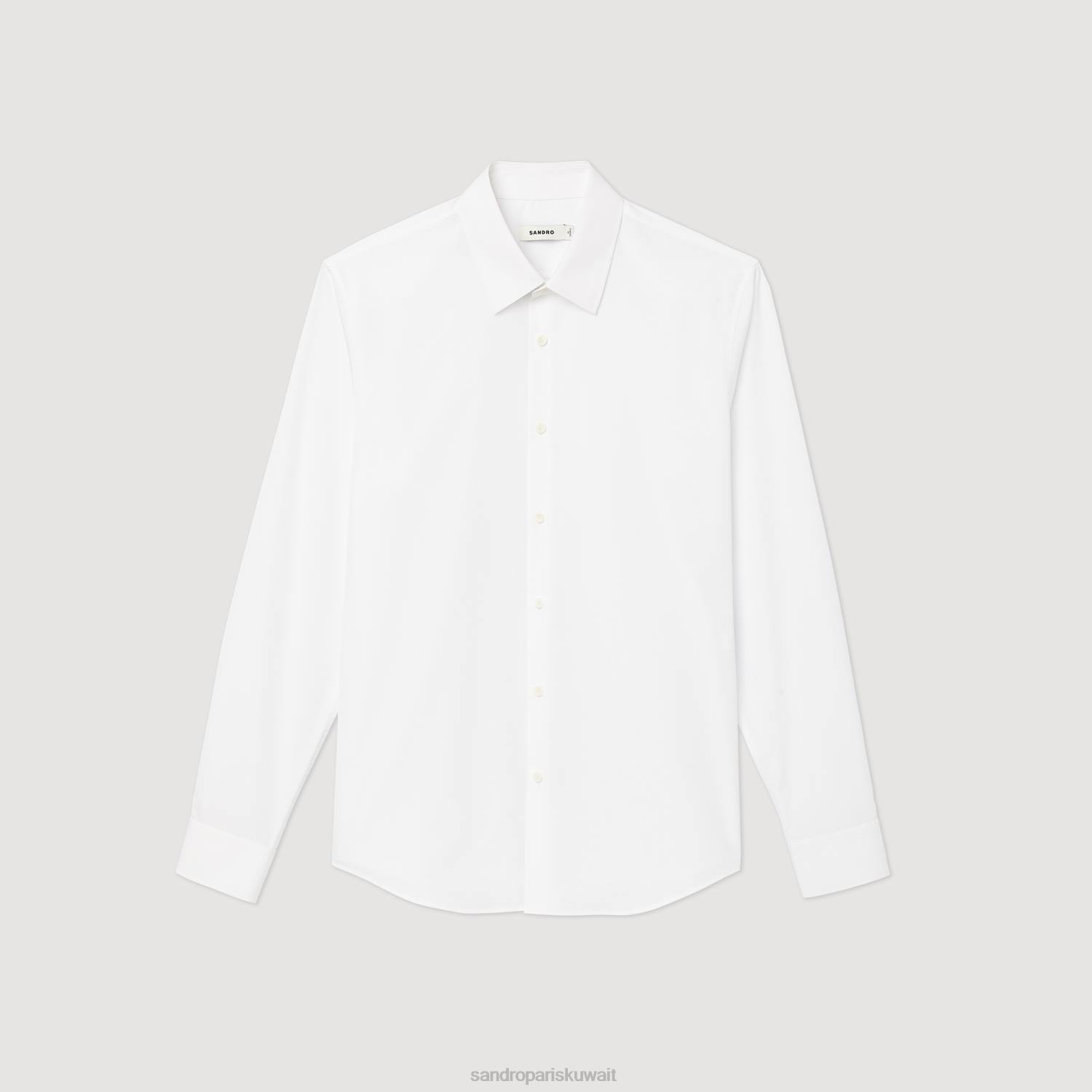 ثياب Sandro Paris قميص كلاسيكي أبيض رجال ZJ00756