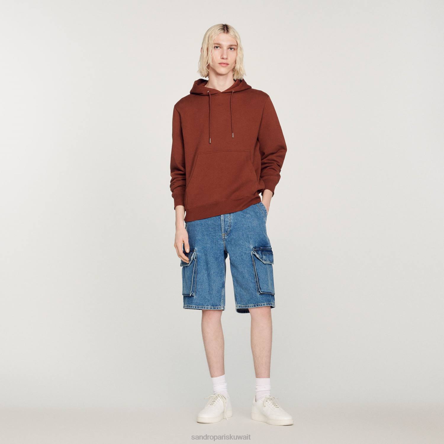 ثياب Sandro Paris هوديي مطرزة لون واحد نحيف ZJ00759