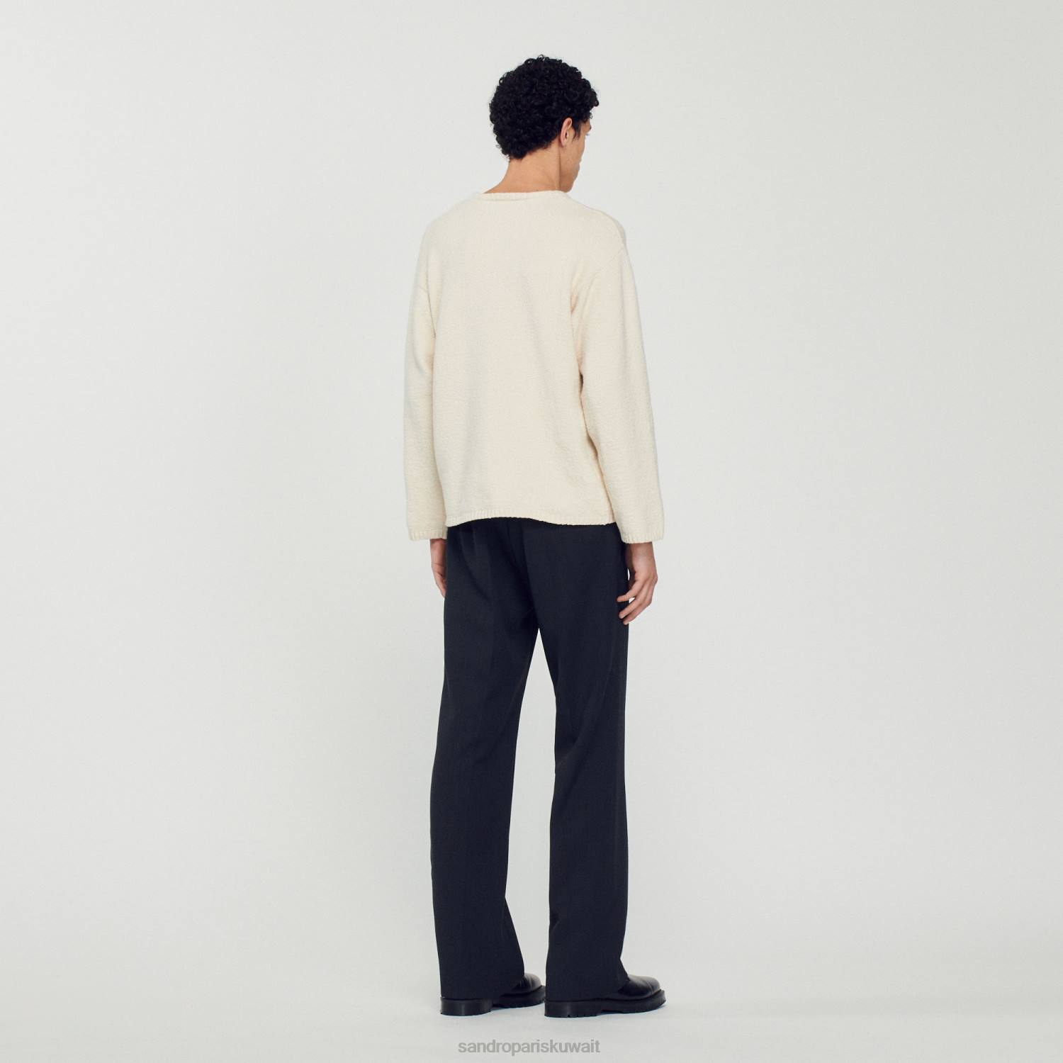 ثياب Sandro Paris سترة متماسكة بيج فاتح رجال ZJ00764