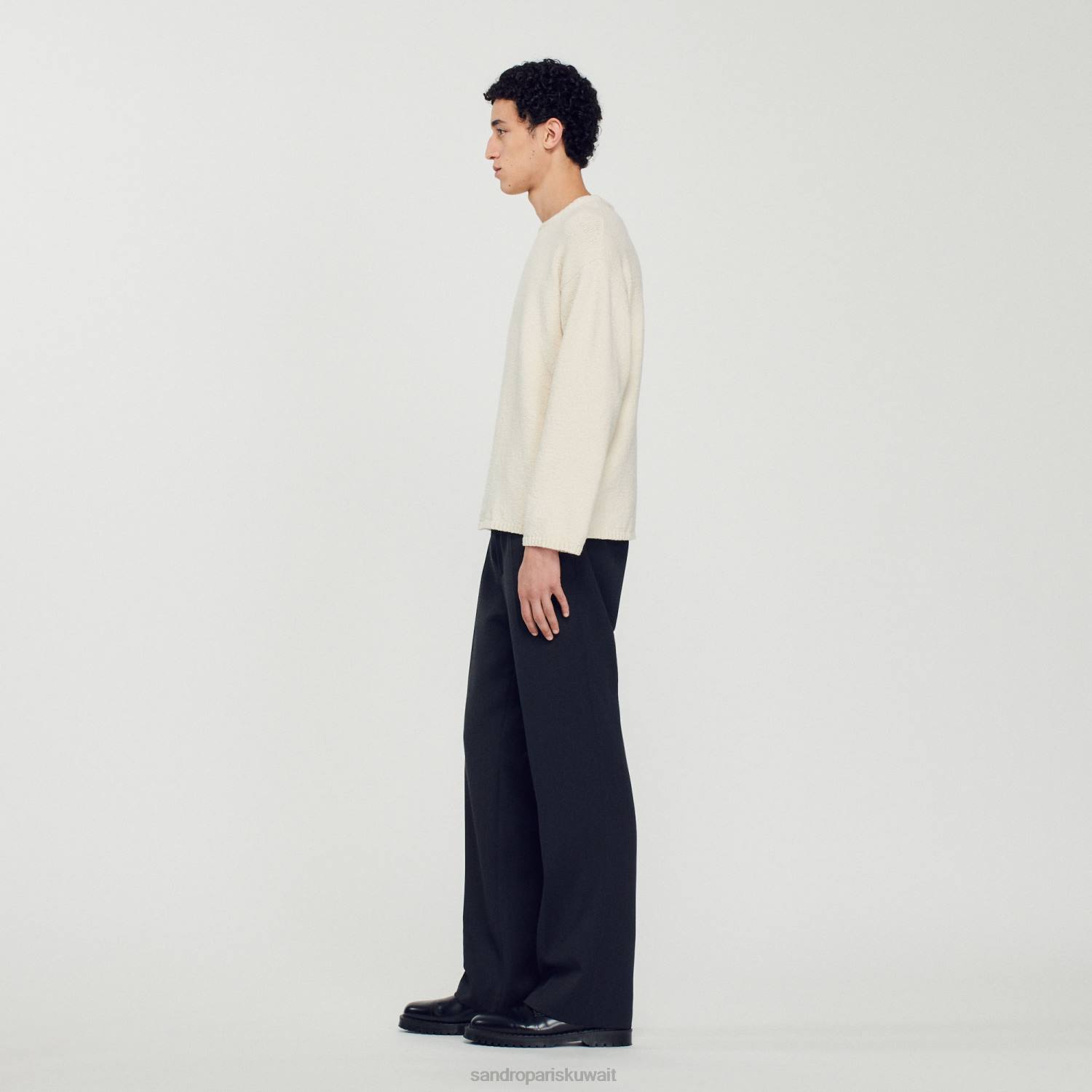 ثياب Sandro Paris سترة متماسكة بيج فاتح رجال ZJ00764