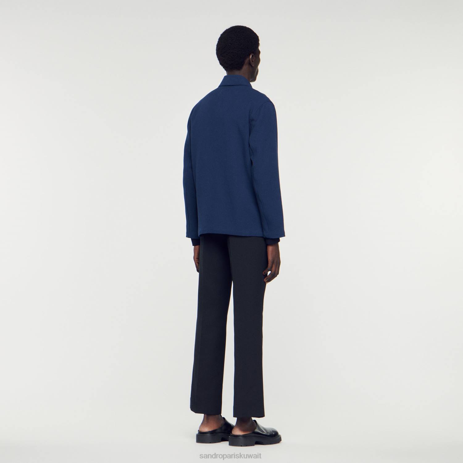 ثياب Sandro Paris سترة العامل الأزرق الداكن رجال ZJ00767