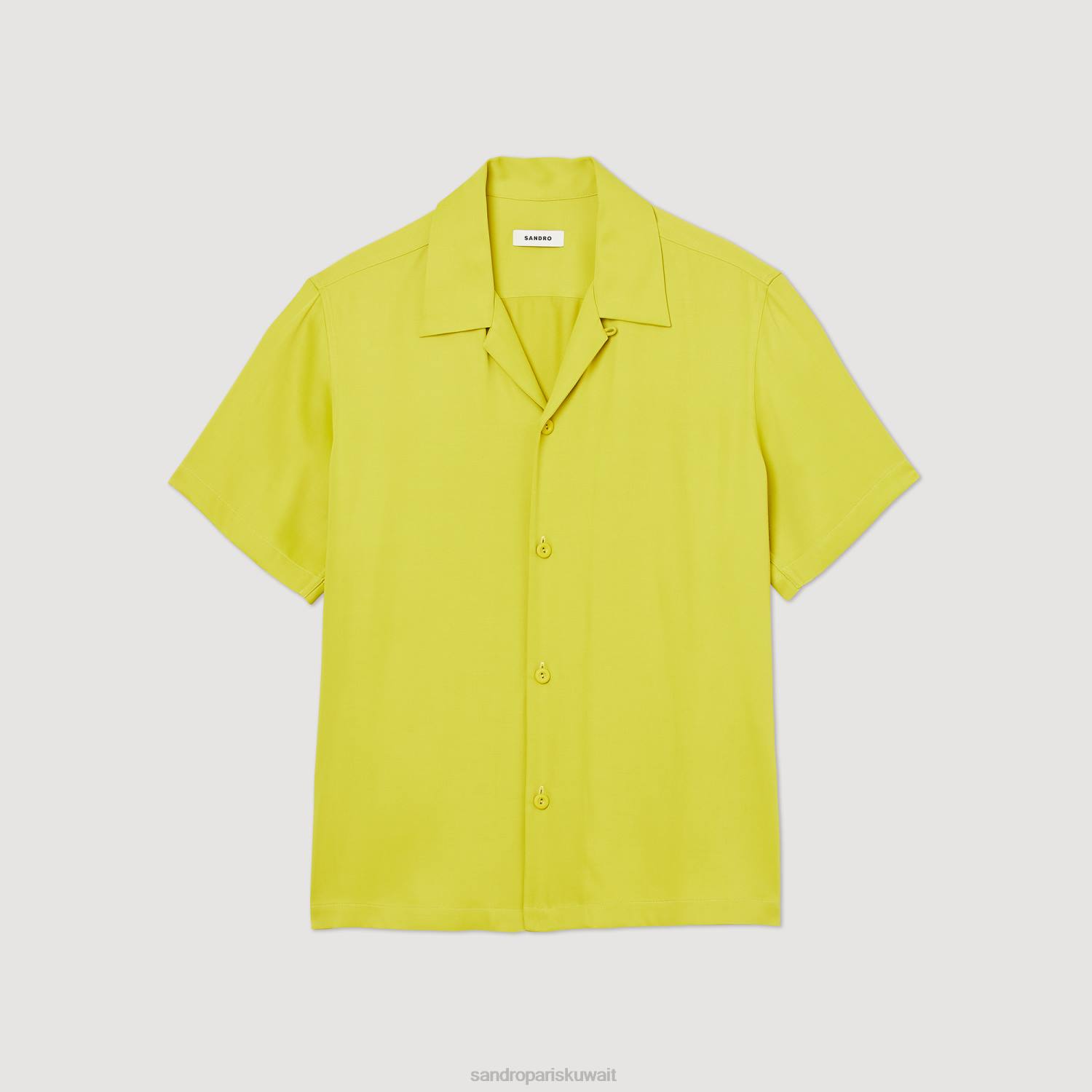 ثياب Sandro Paris قميص بأكمام قصيرة لون واحد رجال ZJ00773