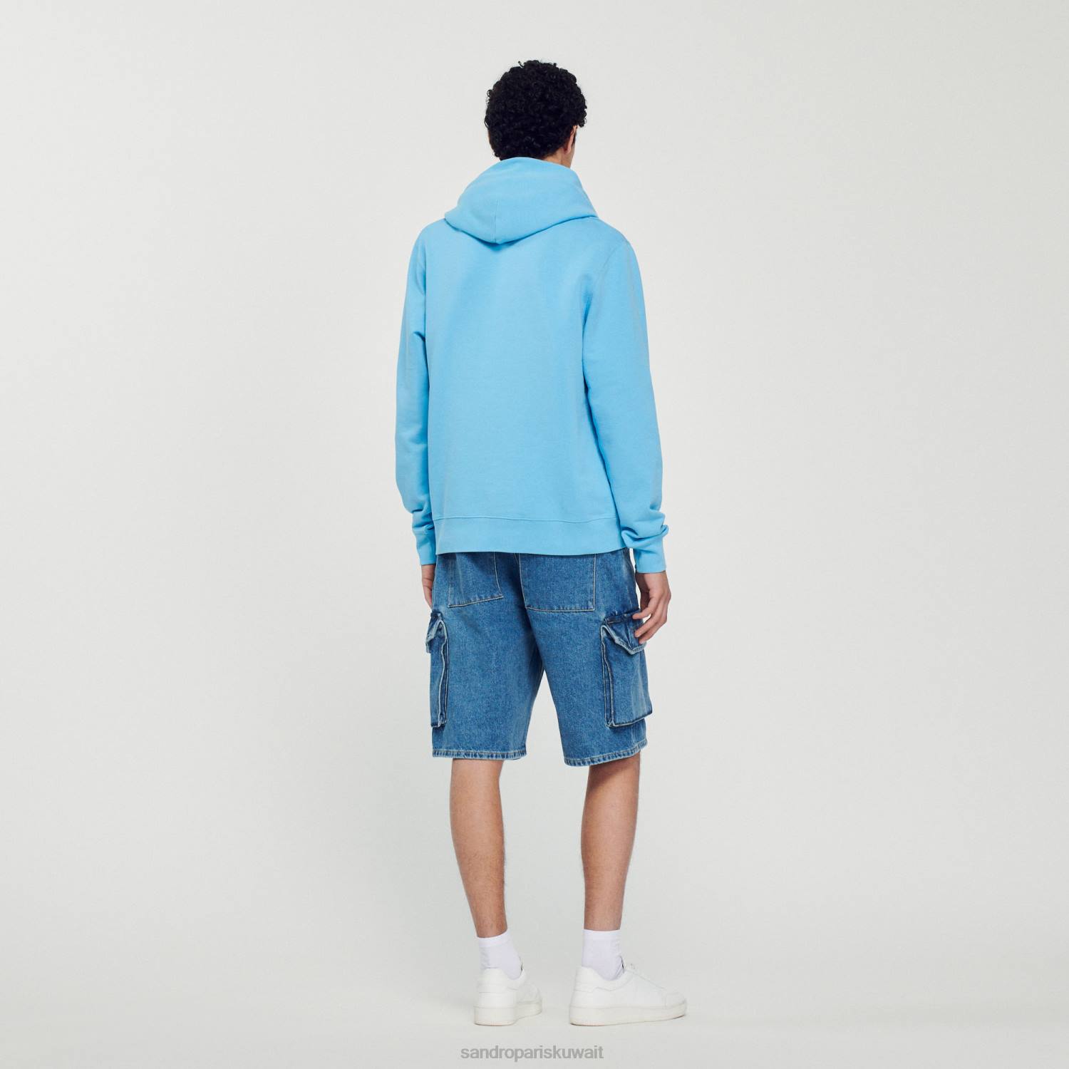 ثياب Sandro Paris هوديي بطبعة أرنب أزرق فاتح رجال ZJ00800