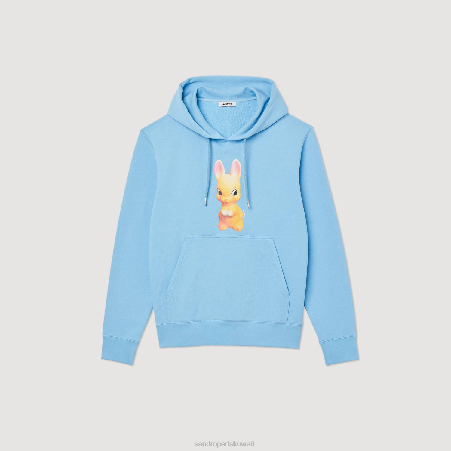 ثياب Sandro Paris هوديي بطبعة أرنب أزرق فاتح رجال ZJ00800