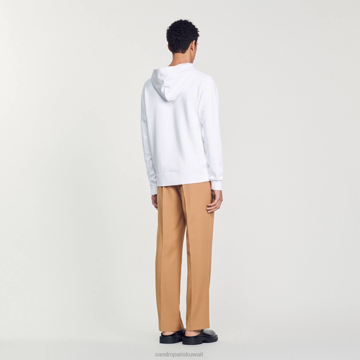 ثياب Sandro Paris هوديي مطرزة أبيض رجال ZJ00801