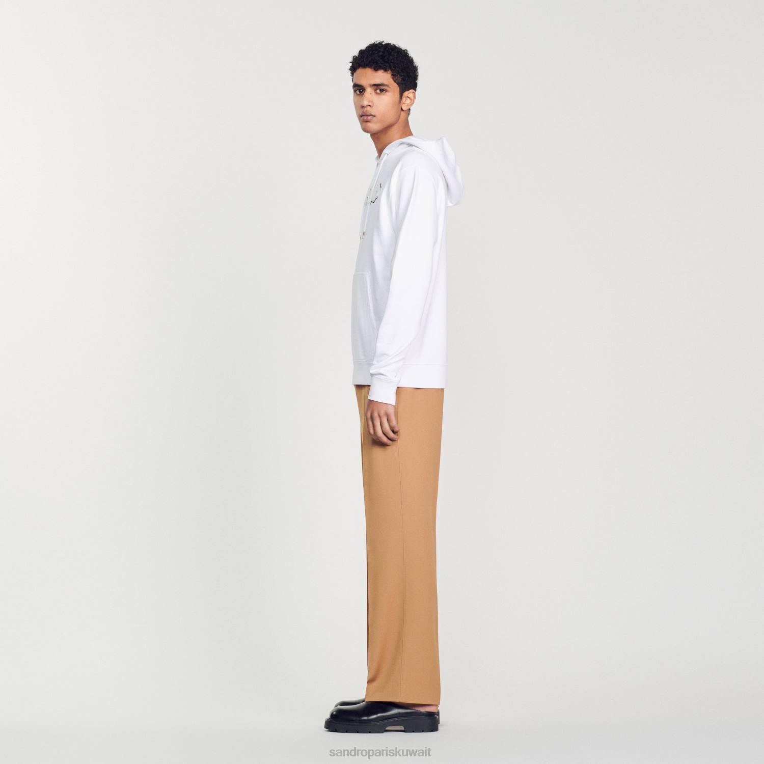 ثياب Sandro Paris هوديي مطرزة أبيض رجال ZJ00801