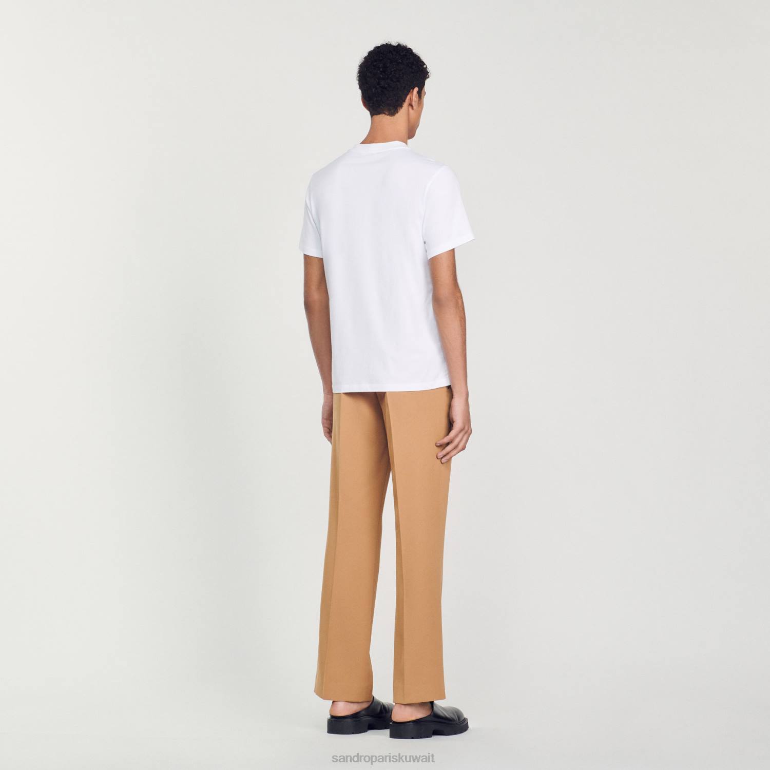 ثياب Sandro Paris تي شيرت التطريز أبيض رجال ZJ00803