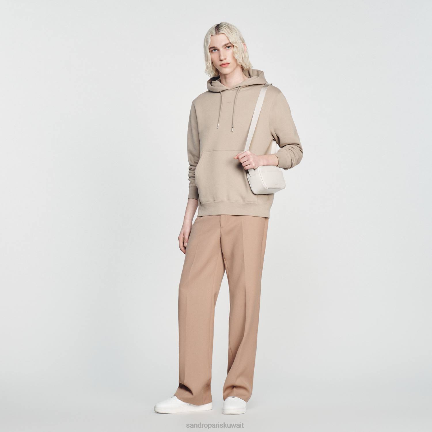 ثياب Sandro Paris هوديي مطرزة اللون البيج نحيف ZJ00810