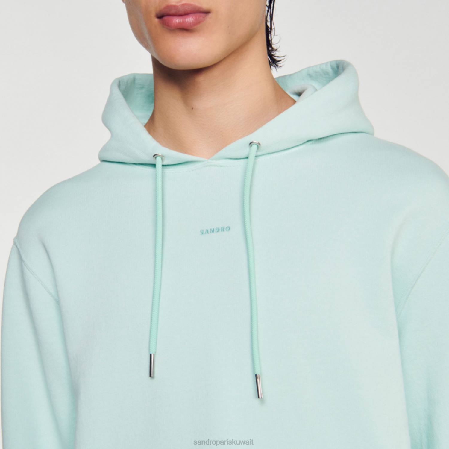 ثياب Sandro Paris هوديي مطرزة النعناع الأزرق نحيف ZJ00811