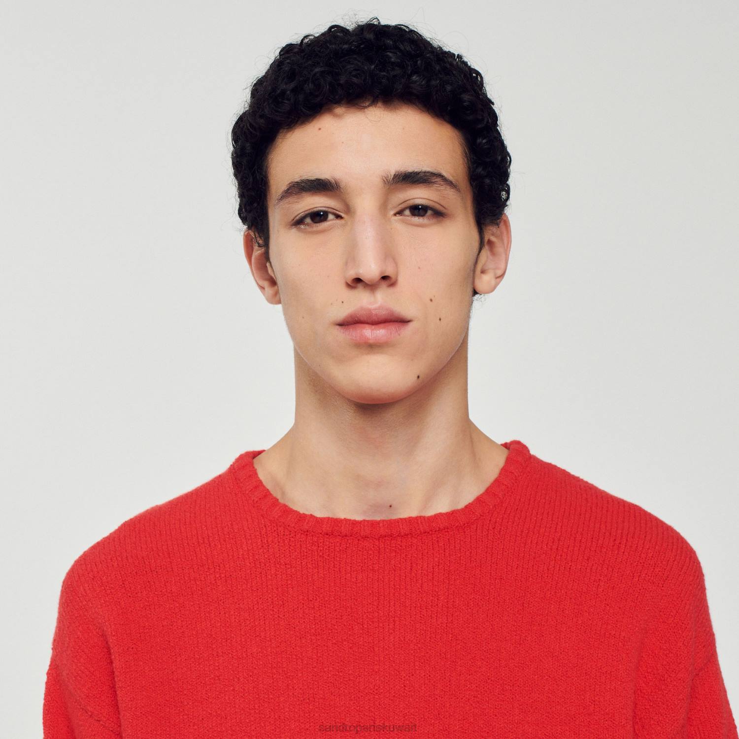 ثياب Sandro Paris سترة متماسكة أحمر رجال ZJ00813