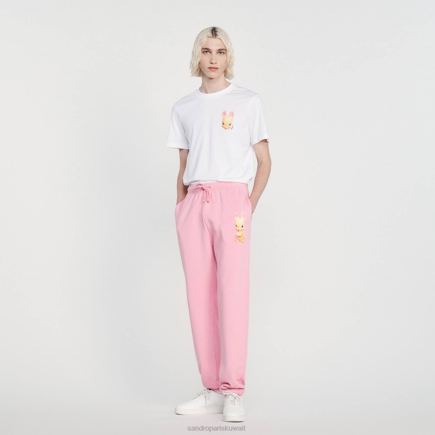 ثياب Sandro Paris قيعان الركض الأرنب لون القرنفل رجال ZJ00819