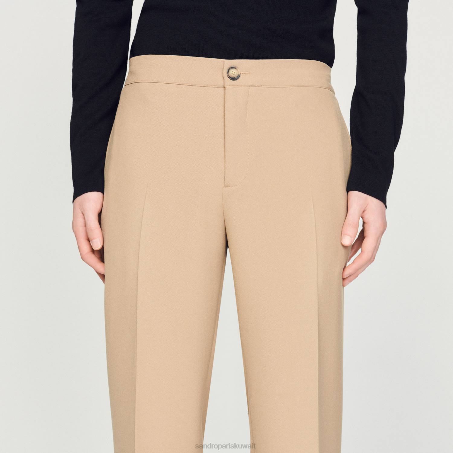 ثياب Sandro Paris السراويل جيرسي اللون البيج رجال ZJ00825