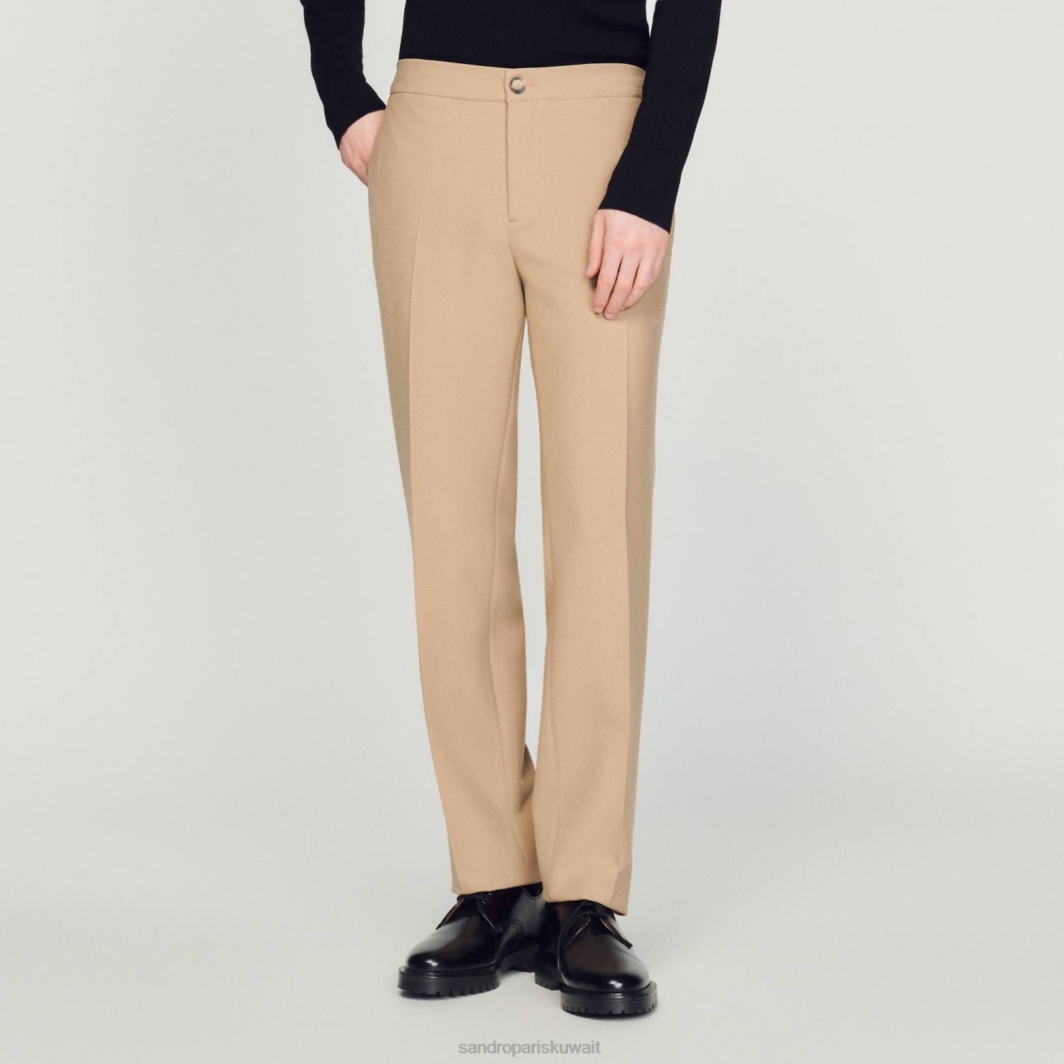 ثياب Sandro Paris السراويل جيرسي اللون البيج رجال ZJ00825