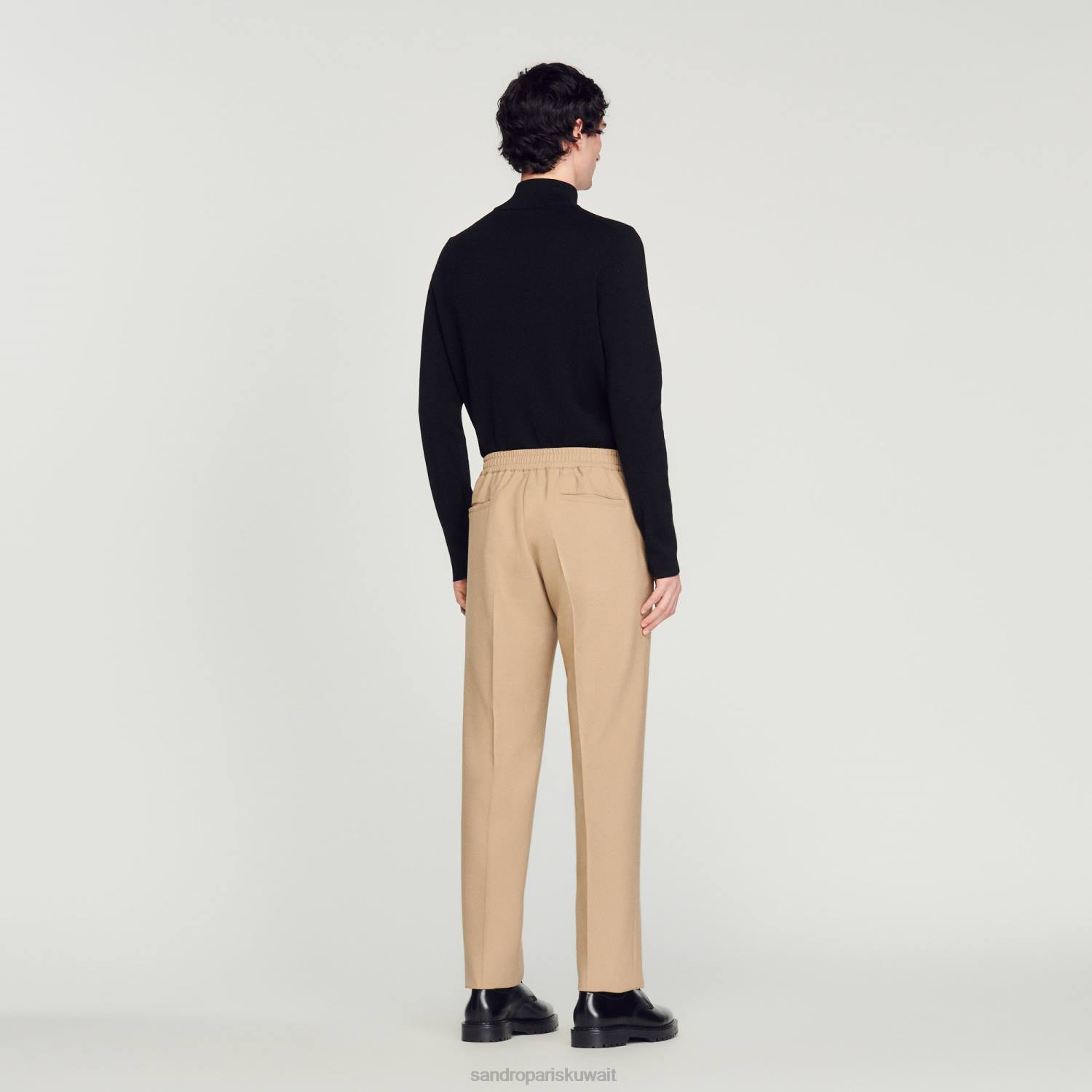 ثياب Sandro Paris السراويل جيرسي اللون البيج رجال ZJ00825
