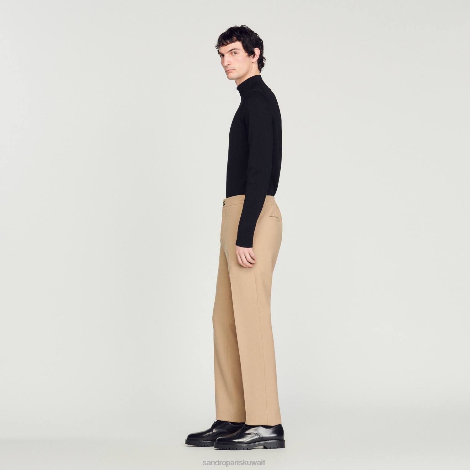 ثياب Sandro Paris السراويل جيرسي اللون البيج رجال ZJ00825