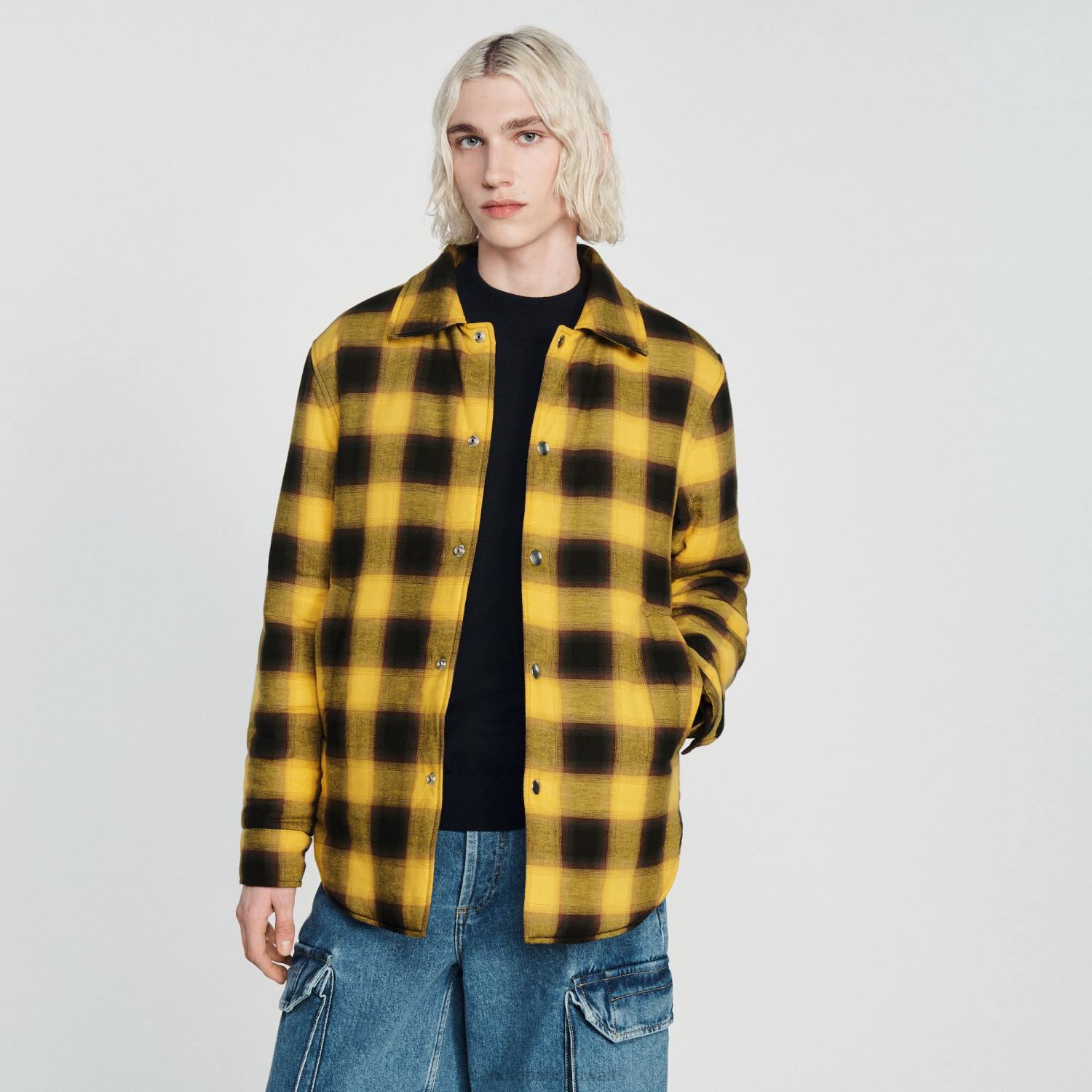 ثياب Sandro Paris سترة مبطنة أصفر رجال ZJ00828