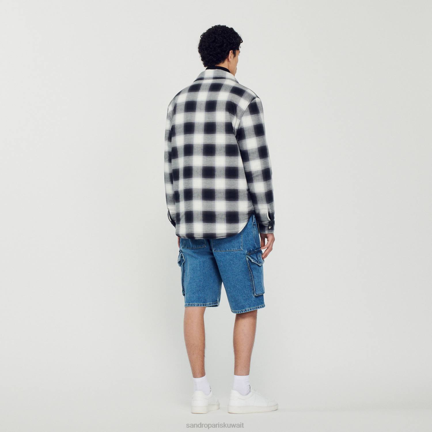 ثياب Sandro Paris سترة مبطنة أسود/أبيض رجال ZJ00829