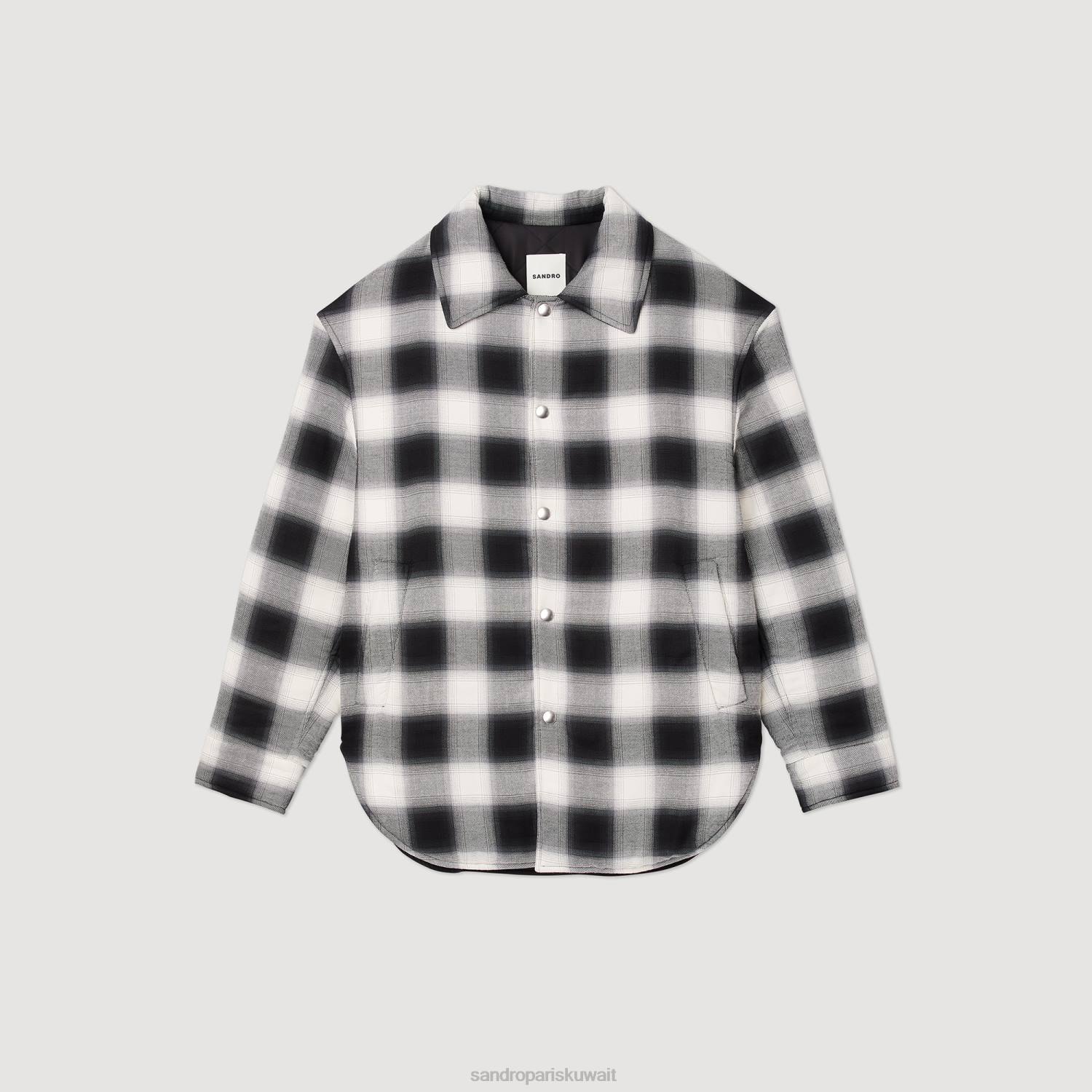 ثياب Sandro Paris سترة مبطنة أسود/أبيض رجال ZJ00829