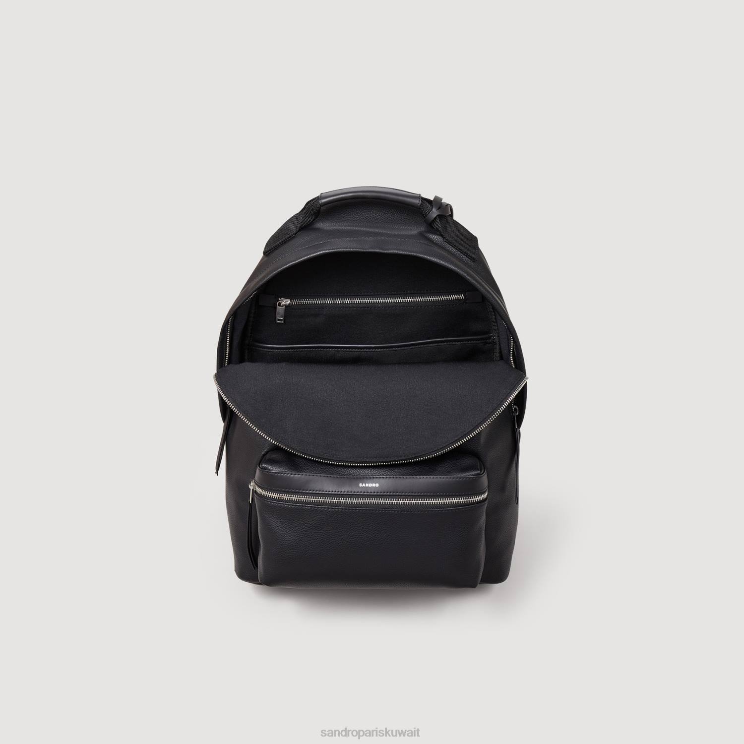مُكَمِّلات Sandro Paris حقيبة ظهر قماشية مطلية أسود رجال ZJ00841
