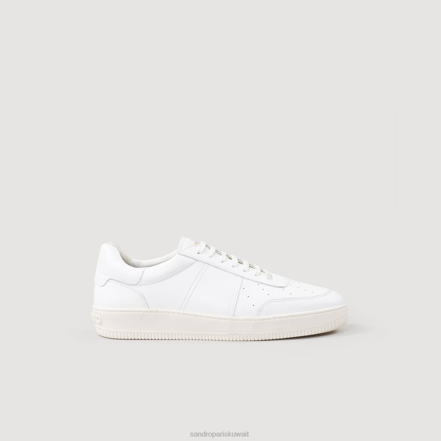 أحذية Sandro Paris أحذية رياضية جلدية منخفضة الأعلى أبيض رجال ZJ00842