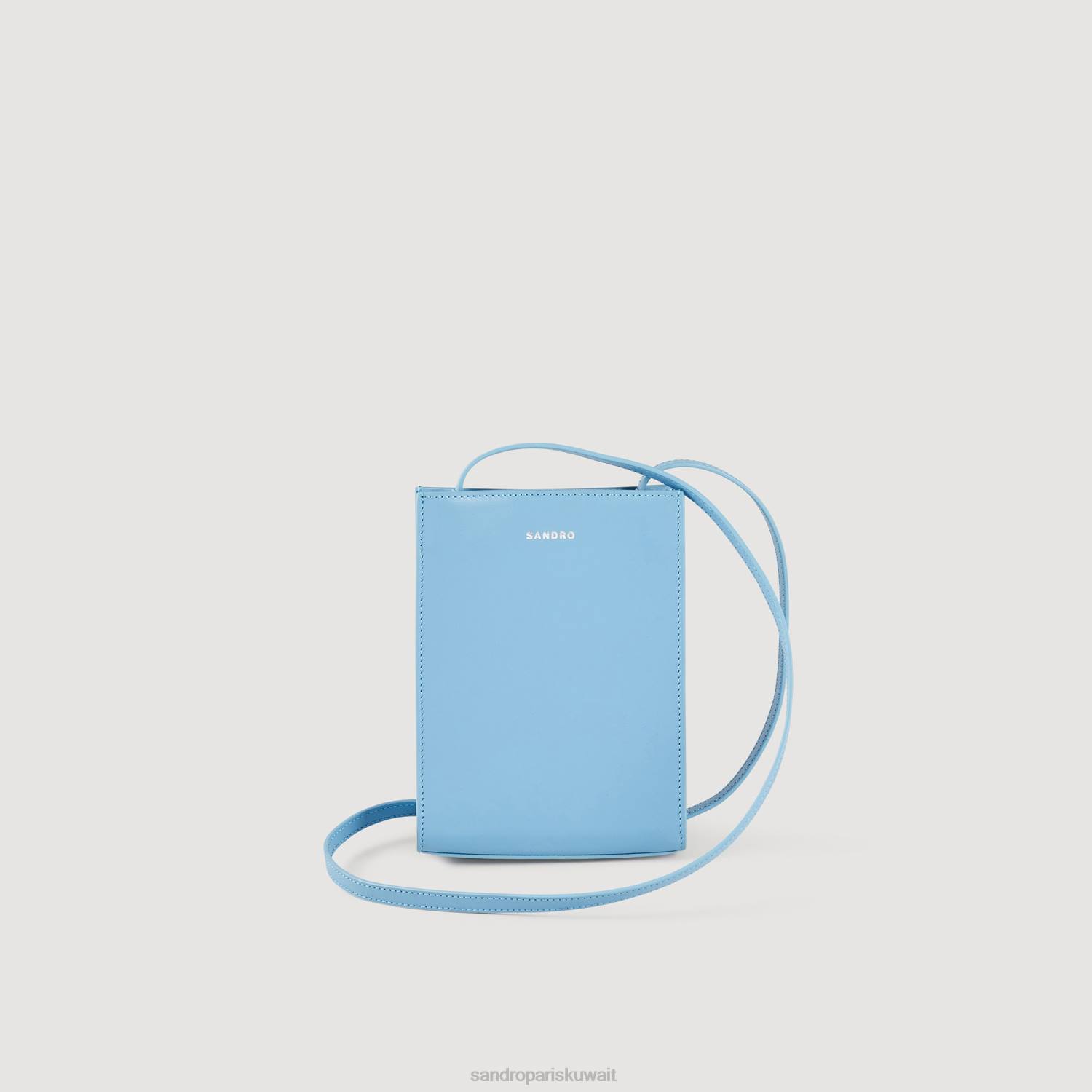 مُكَمِّلات Sandro Paris حقيبة جلدية صغيرة ناعمة أزرق رجال ZJ00852