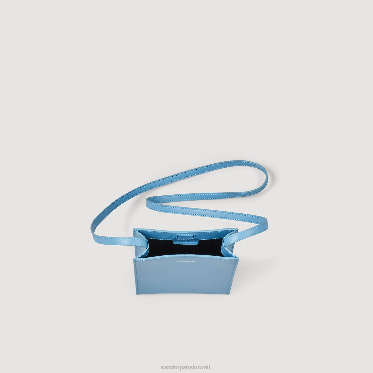 مُكَمِّلات Sandro Paris حقيبة جلدية صغيرة ناعمة أزرق رجال ZJ00852