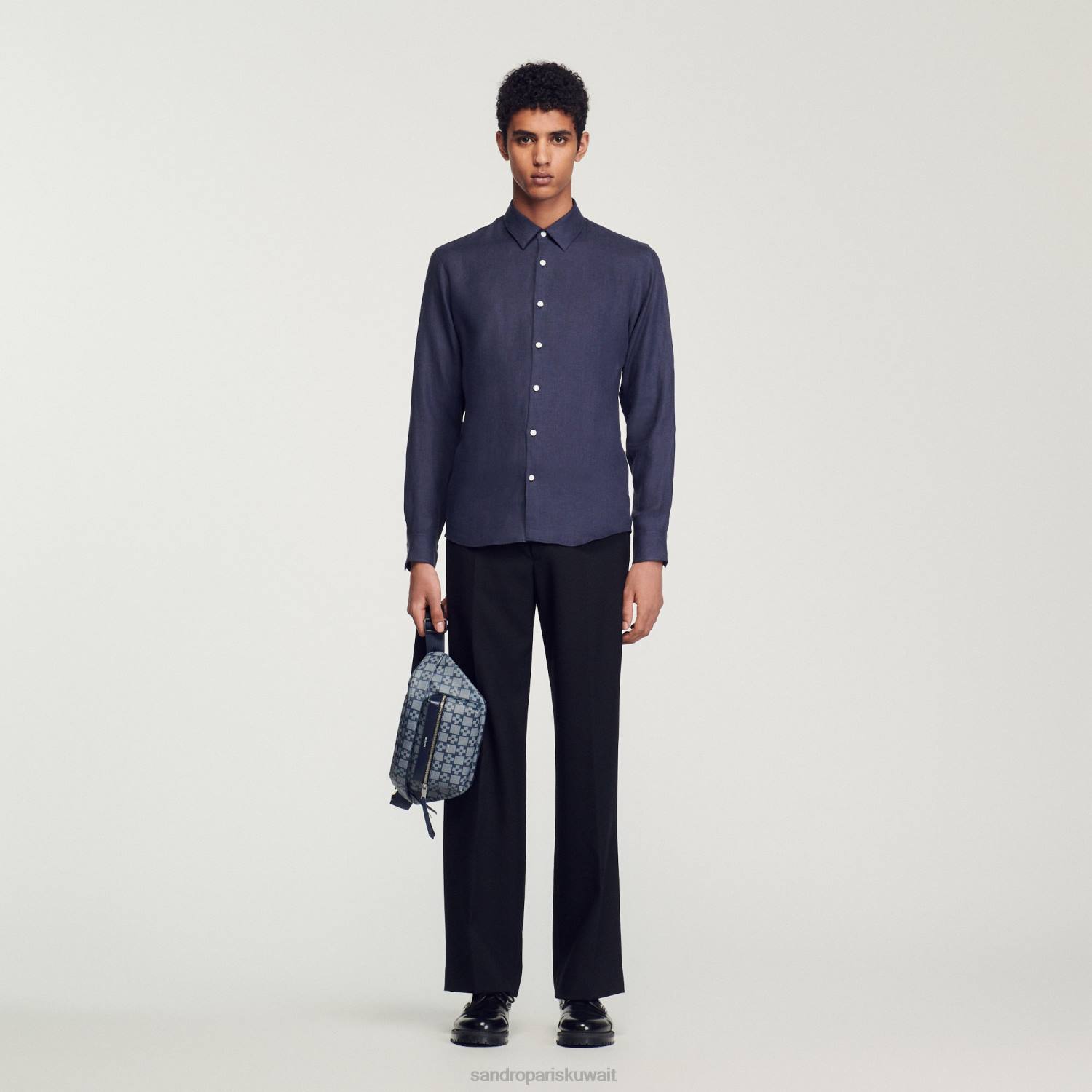 مُكَمِّلات Sandro Paris حقيبة بحزام مونوغرام أزرق رجال ZJ00857