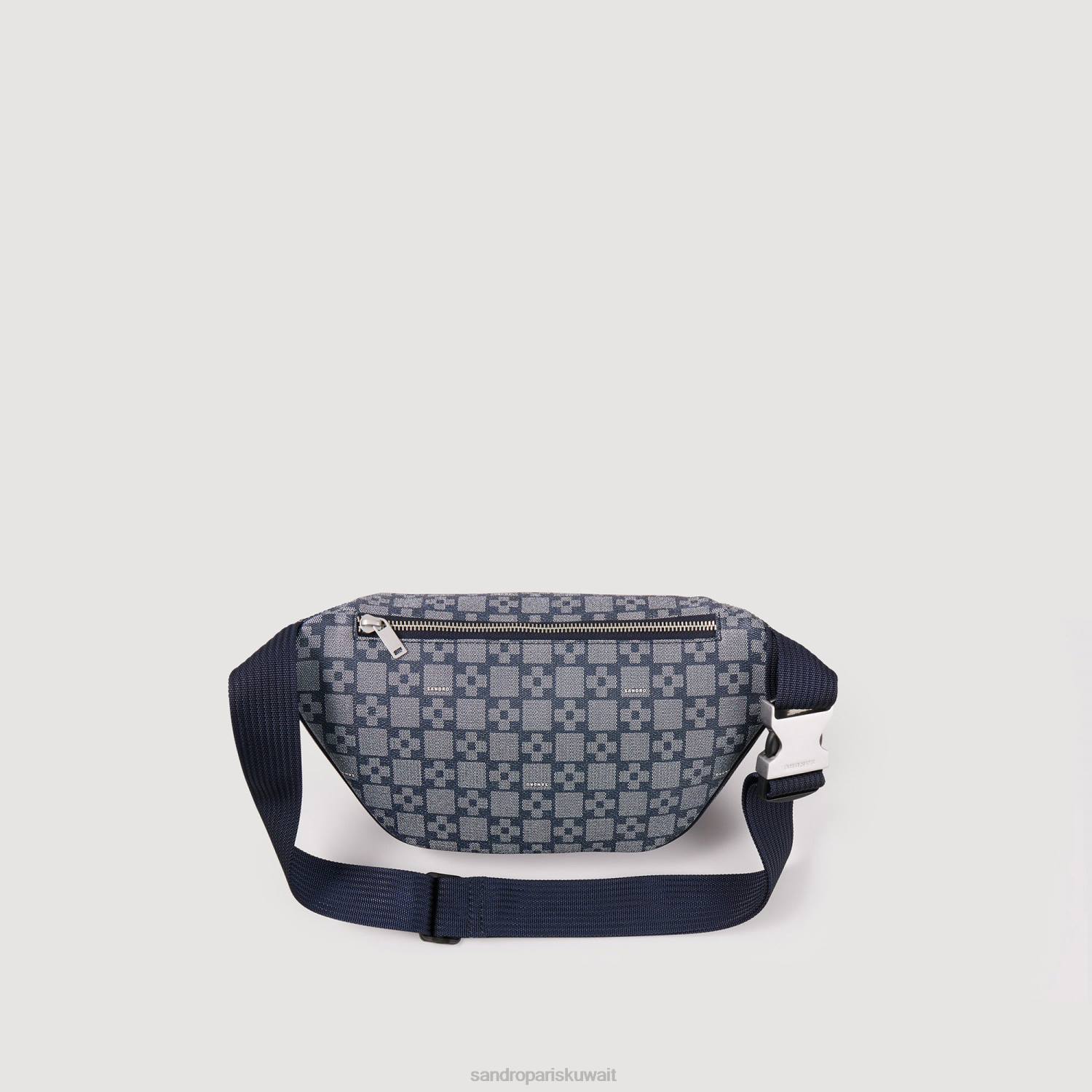 مُكَمِّلات Sandro Paris حقيبة بحزام مونوغرام أزرق رجال ZJ00857