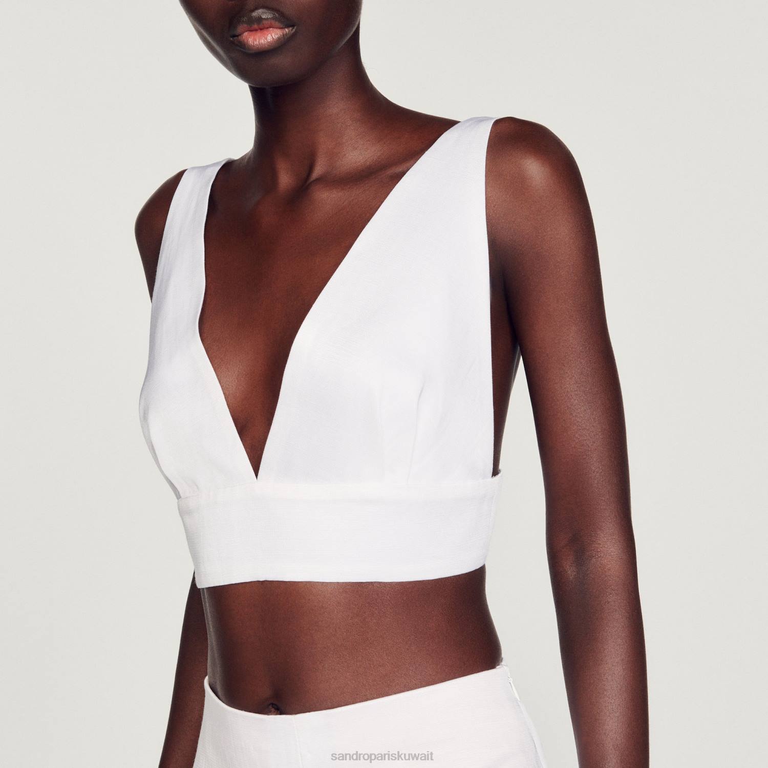 ثياب Sandro Paris أعلى براليت أبيض نحيف ZJ0094
