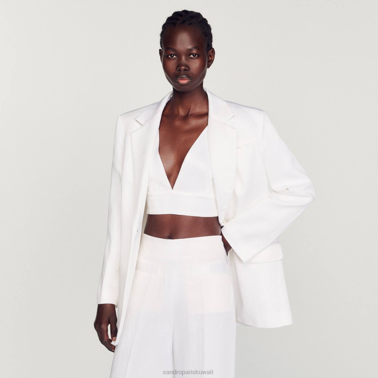 ثياب Sandro Paris أعلى براليت أبيض نحيف ZJ0094