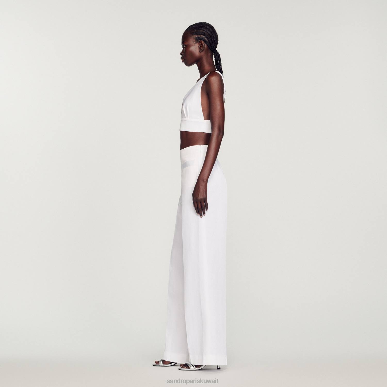 ثياب Sandro Paris أعلى براليت أبيض نحيف ZJ0094